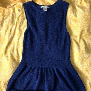 Royal Blue tight mesh tank top peplum top